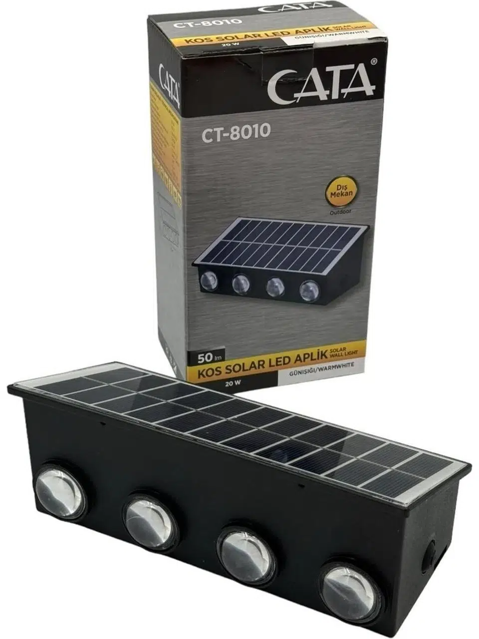 CATA 20W CT-8010G KOS SOLAR LED APLİK (DIŞ MEKAN)(GÜNIŞIĞI)